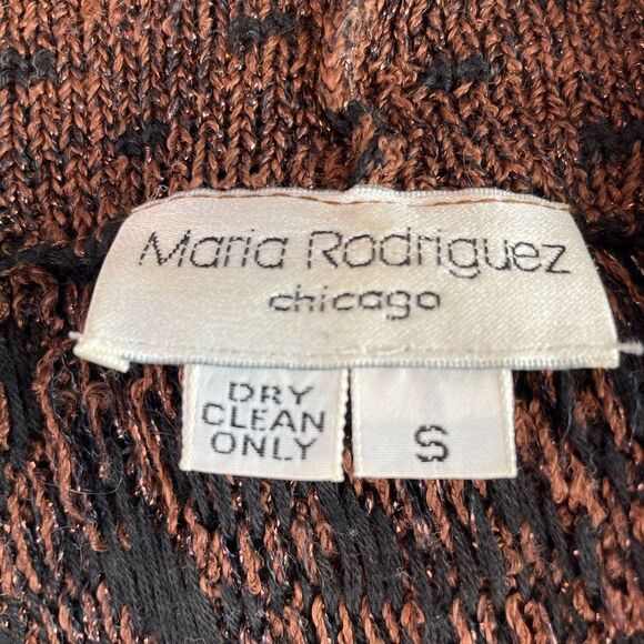 Maria Rodriquez Vintage Brown Patterned Women's Sweater Size S EUC - Picture 8 of 8